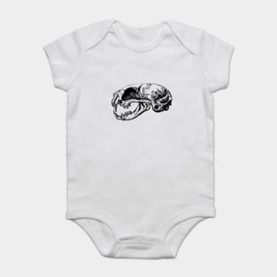 Anatomical Cat Skull  | Animal Skeleton | Anatomical Art | Veterinarian Gift | Medical Student Gift Baby Bodysuit